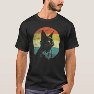 Camiseta Diseño Retro Antiguo Gato Somalí