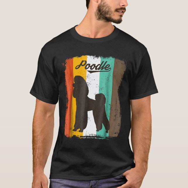 Camiseta Diseño Retro Antiguo Perro Caniche Francés (Anverso)