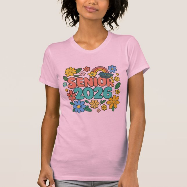 Camiseta Diseño Retro Arcoíris Senior 2026 (Anverso)