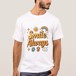 Camiseta Diseño Retro Arcoíris Sonrisa Siempre