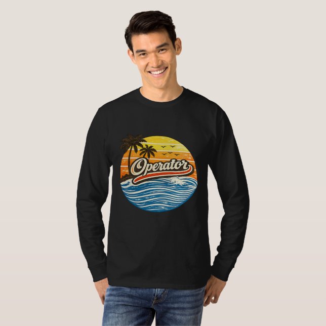 Camiseta Diseño Retro Atardecer Operator (Anverso completo)