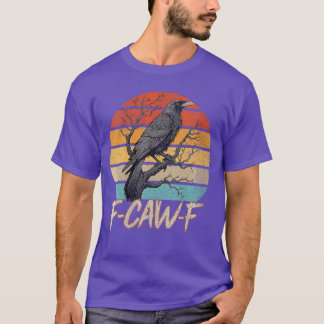 Camiseta Diseño Retro awF Divertido Cuervo Pájaro Grunge Mu