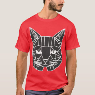 Camiseta Diseño retro colorante de gatos geométricos para