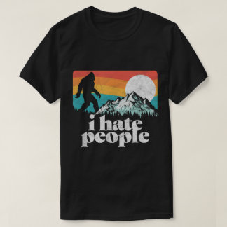 Camiseta Diseño Retro de Bigfoot Divertido en la Montaña