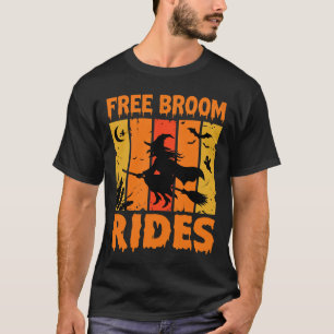 Camiseta Diseño Retro de Bruja con Paseos en Escoba Gratis