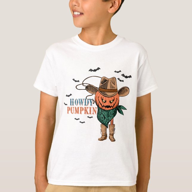 Camiseta diseño retro de calabaza austera (Anverso)