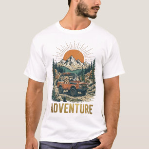 Camiseta Diseño Retro de Camioneta de Aventura para Amantes