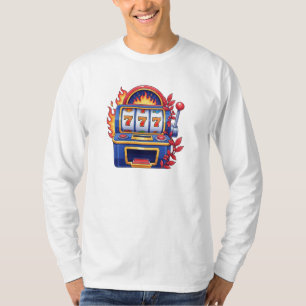 Camiseta Diseño Retro de Casino Flaming 777 Jackpot