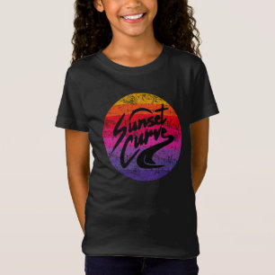 Camiseta Diseño retro de curva de atardecer