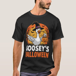Camiseta Diseño Retro de Dibujos Animados de Ganso Bruja de