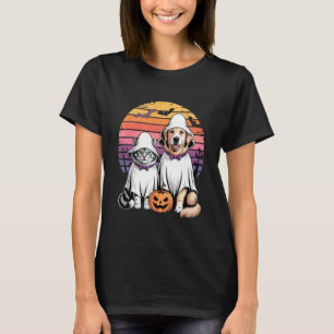 Camiseta Diseño Retro de Gato Fantasma Divertido Perro Hall