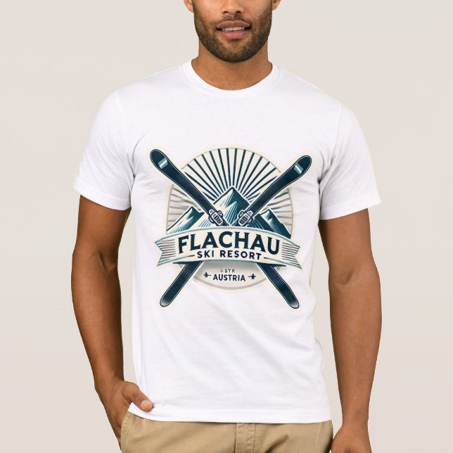 Camiseta Diseño retro de la estación de esquí de Flachau Au (Anverso)