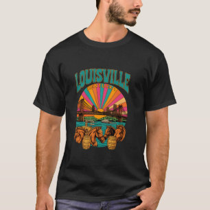 Camiseta Diseño Retro de la Silueta de Louisville Kentucky