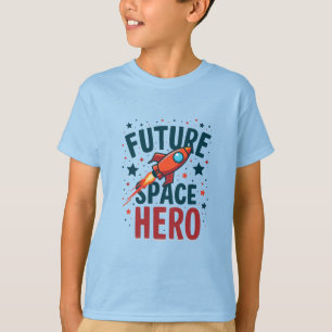Camiseta Diseño Retro de Nave Espacial para Futuro Héroe Es