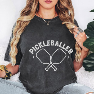 Camiseta Diseño Retro de Pickleballer con Palas Cruzadas