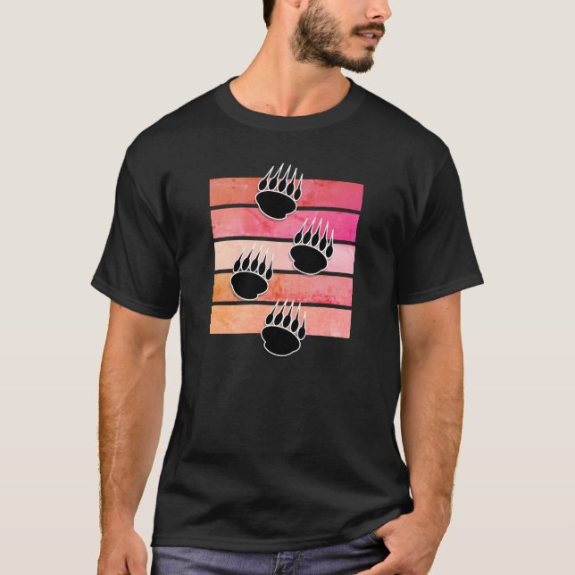 Camiseta Diseño retro de pinturas de oso negro (Anverso)