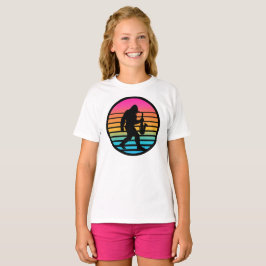 Camiseta Diseño Retro de Puesta de Sol Bigfoot Saxofón Chic