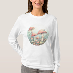 Camiseta Diseño retro de setas pastel con colores suaves 01