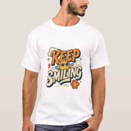 Camiseta Diseño Retro de Sol de Sonrisa