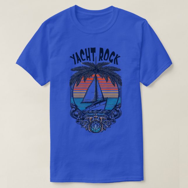 Camiseta Diseño retro de yate rock 1 (Diseño del anverso)