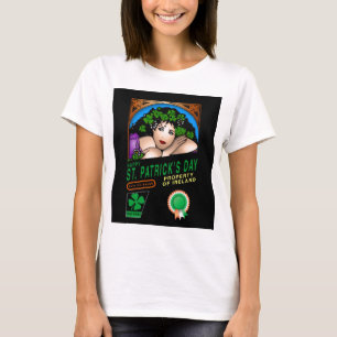 Camiseta Diseño Retro del Día de San Patricio con Chica Irl