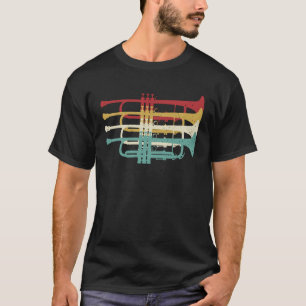Camiseta Diseño retro del jugador de Trumpet de banda de ma
