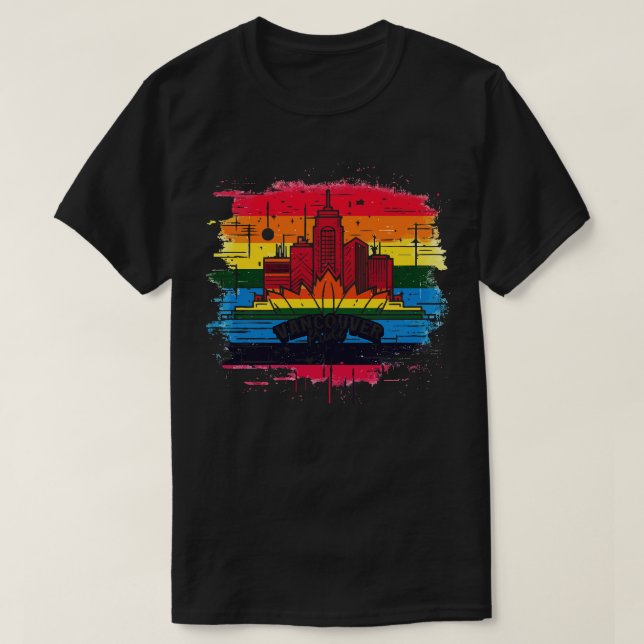Camiseta Diseño retro del Orgullo de Vancouver (Diseño del anverso)