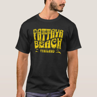 Camiseta Diseño Retro Deteriorado Playa Pattaya Tailandia