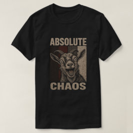 Camiseta Diseño Retro Divertido Cabra Gritando Caos Absolut