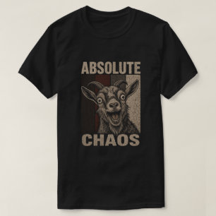 Camiseta Diseño Retro Divertido Cabra Gritando Caos Absolut