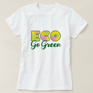 Camiseta Diseño Retro Ecológico Ve a Verde