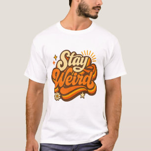 Camiseta Diseño Retro Groovy 'Quédate Extraño' – Vintage de
