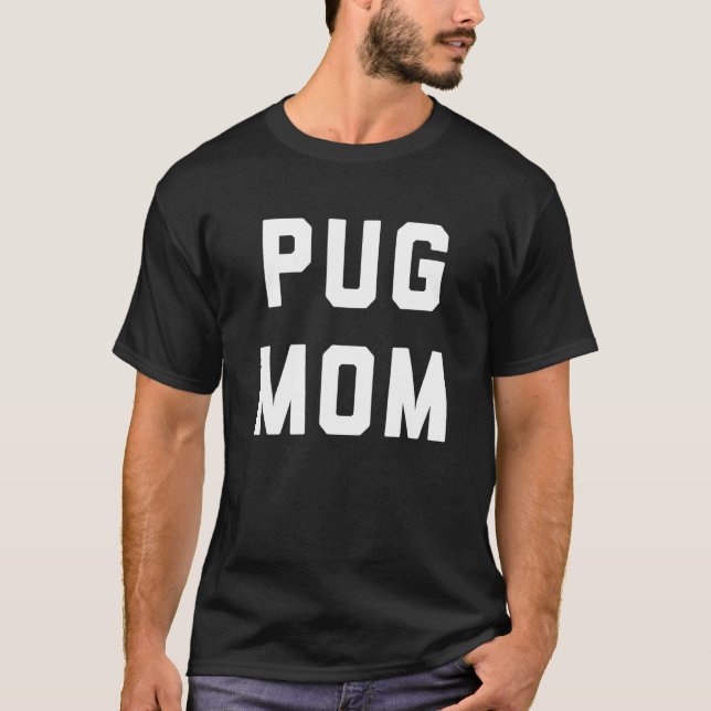 Camiseta Diseño Retro Mamá Pug (Anverso)