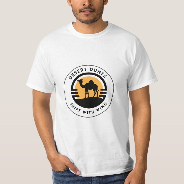 Camiseta Diseño retro para el desierto de camello dorado y  (Anverso)