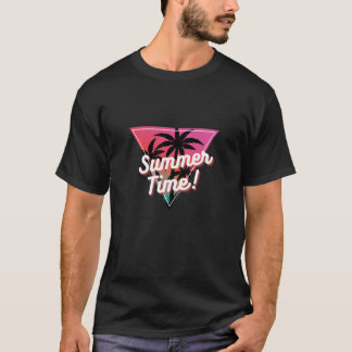 Camiseta Diseño Retro Sunset Palm "Summer Time"