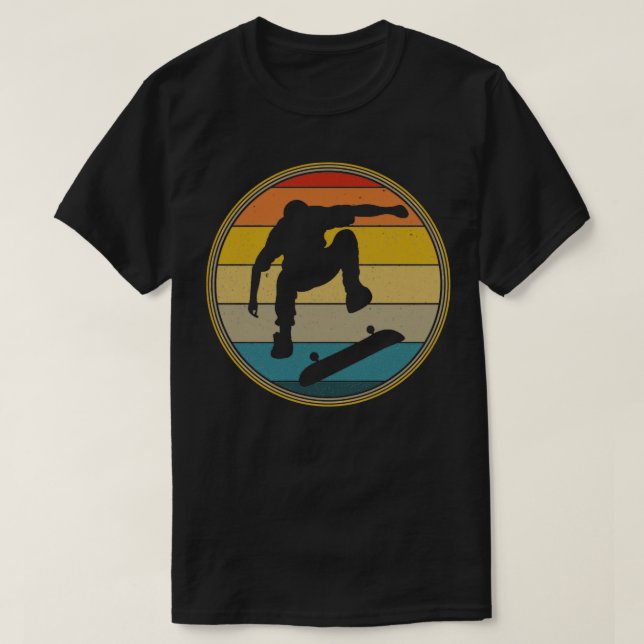 Camiseta Diseño Retro Vintage Long Board Skateboarding (Diseño del anverso)