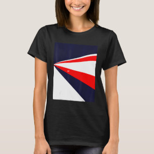 Camiseta Diseño retroactivo perspectiva azul blanco rojo