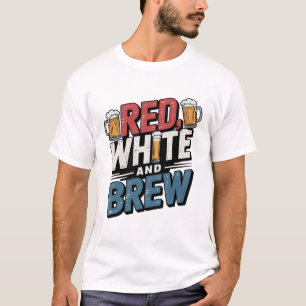 Camiseta Diseño rojo blanco y audaz de brea