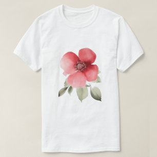 Camiseta Diseño rojo único para amantes de las flores