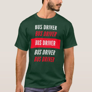Camiseta Diseño rojo y blanco del controlador de bus