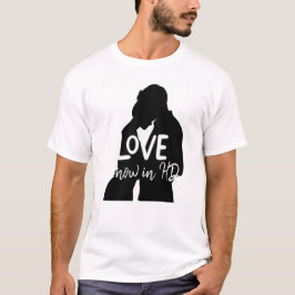Camiseta Diseño romántico de amor de silueta