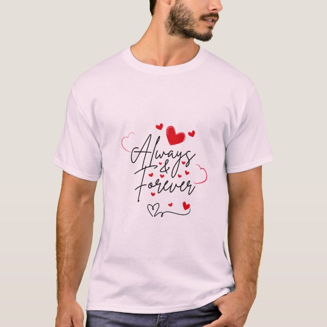 Camiseta Diseño romántico de latido cardíaco | Siempre en l (Anverso)