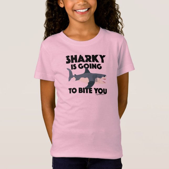 Camiseta Diseño Sharky te va a morder - J de chicas finas (Anverso)