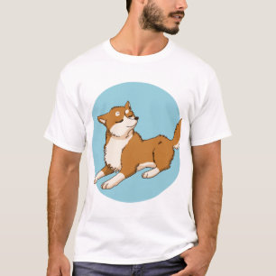 Camiseta Diseño shiba azul.