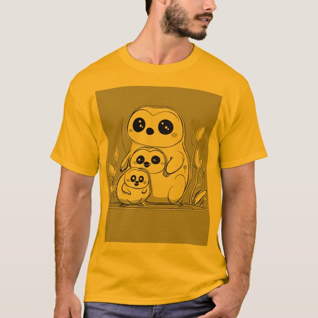 Camiseta diseño simple de esquema y formas de panda (Anverso)