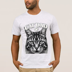 Camiseta Diseño Simple Lindo Papá Gato Personalizado Amante