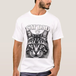 Camiseta Diseño Simple Lindo Papá Gato Personalizado Amante