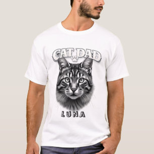 Camiseta Diseño Simple Lindo Papá Gato Personalizado Amante