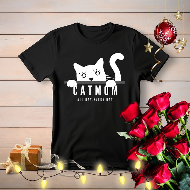 Camiseta Diseño simple y simple mujeres amante del gato bla (Subido por el creador)