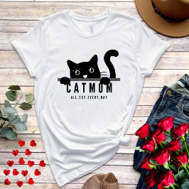 Camiseta Diseño simple y simple mujeres amante del gato neg